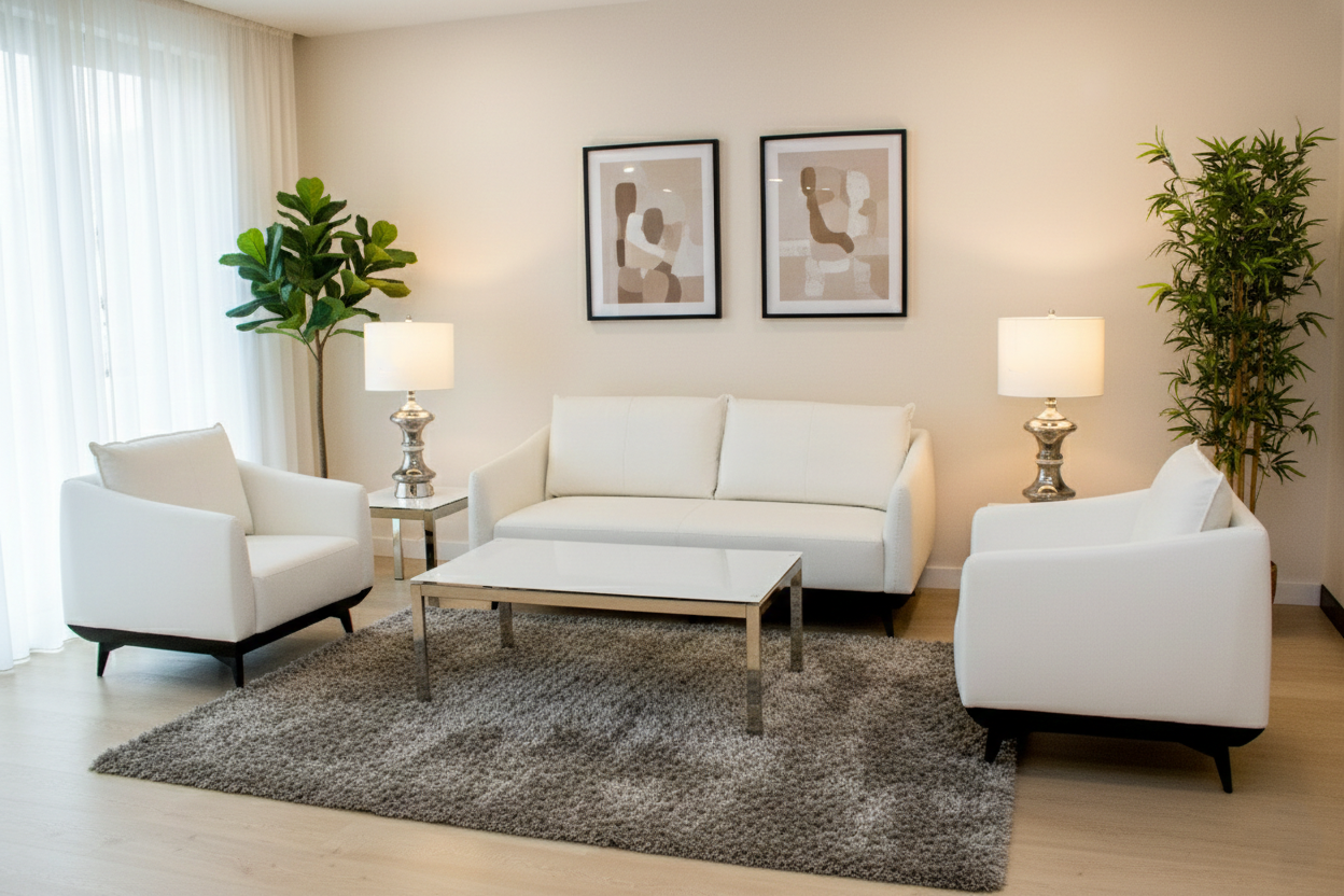 S692  3 + 1 + 1  SEATER SOFA( 183X82X87)CM WHITE 270-02